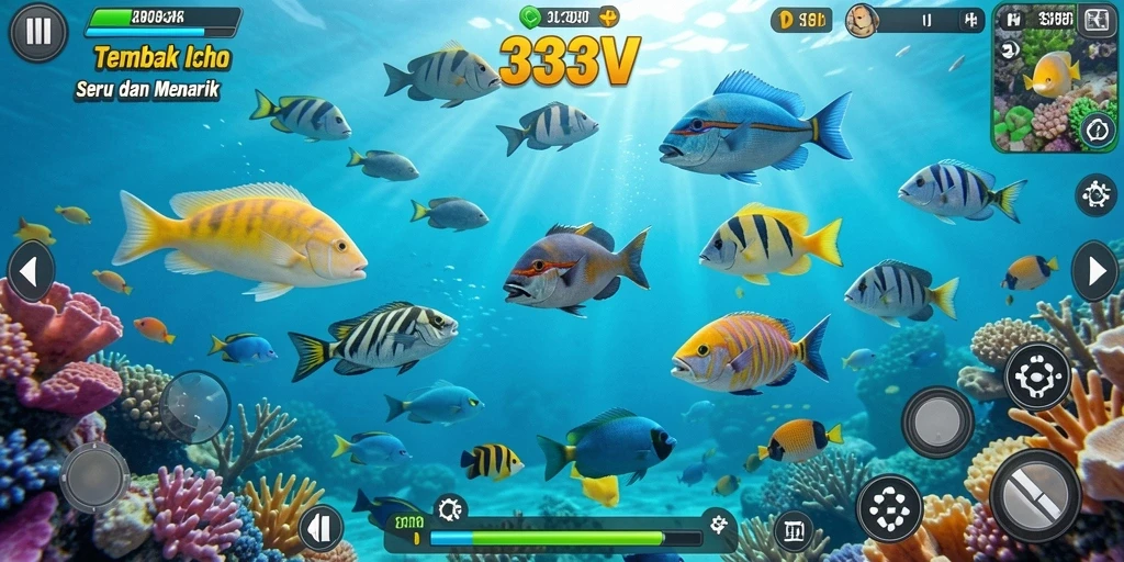 Tampilan gameplay seru dalam game Tembak Ikan 333V.