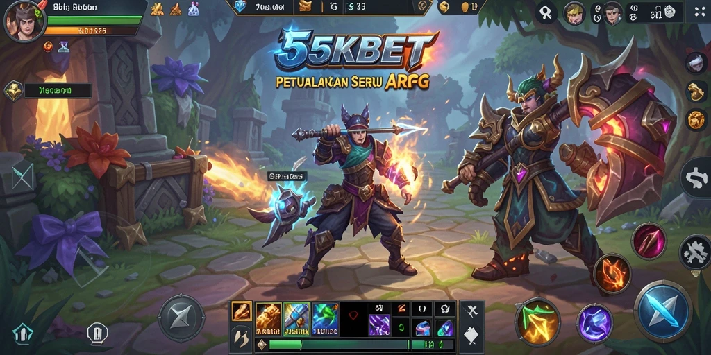 Screenshot menampilkan aksi heroik dalam gameplay ARPG 55KBET.