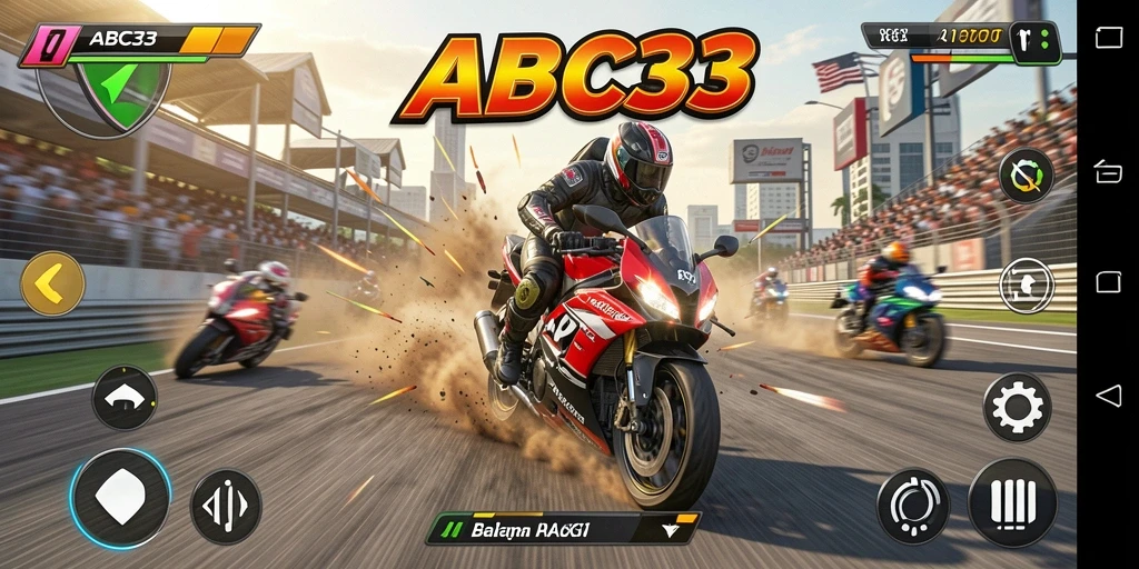Screenshot menunjukkan aksi balapan motor yang seru.