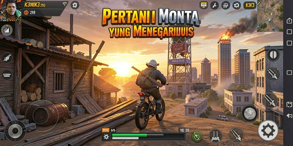Gameplay K3K3 menara pertahanan yang intens dan menegangkan.