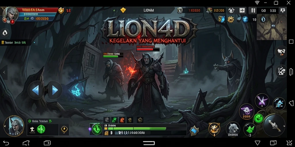 Tangkapan layar menunjukkan gameplay menyeramkan di LION4D.