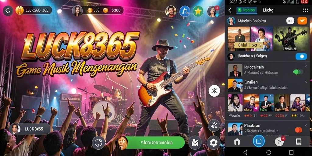 Tampilan gameplay menarik dari LUCK365 dengan berbagai tantangan musik.