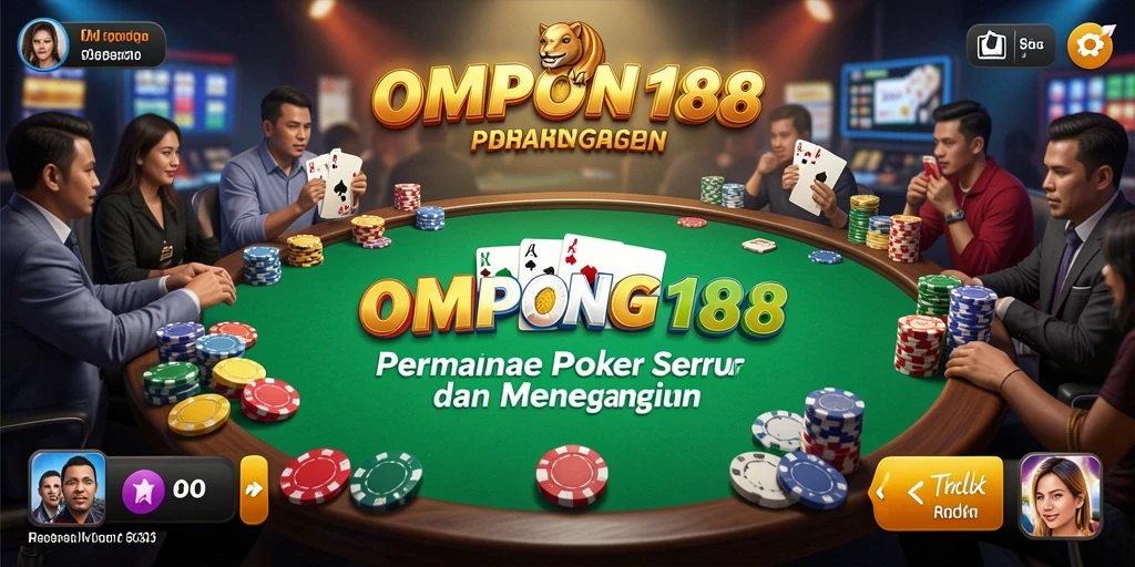 Gameplay OMPONG188 yang seru dan kompetitif dalam permainan poker.