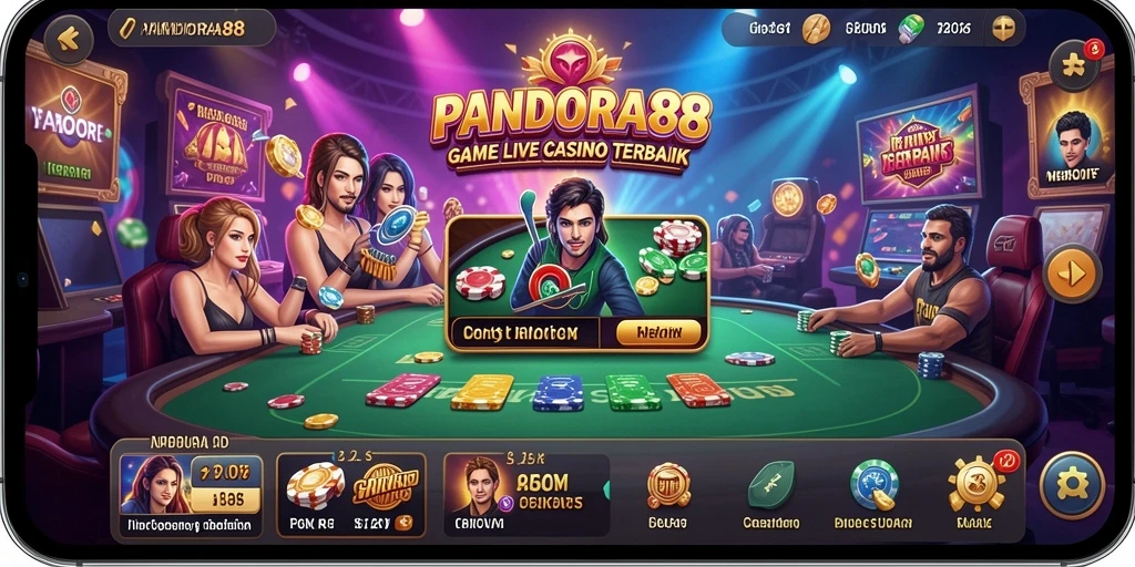 Screenshot PANDORA88 menampilkan gameplay Live Casino yang seru dan menarik.
