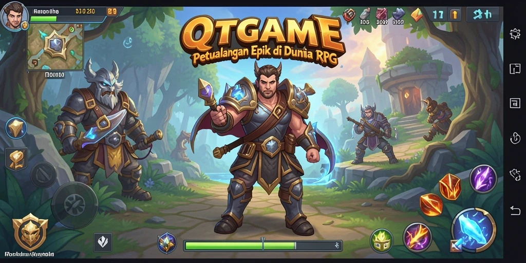 Tangkapan layar <strong>QTGAME</strong> menampilkan aksi mendebarkan dalam petualangan RPG.