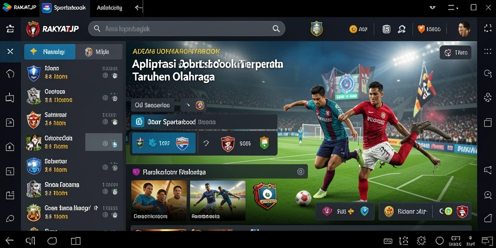 Screenshot utama RAKYATJP menampilkan antarmuka sportsbook yang menarik.
