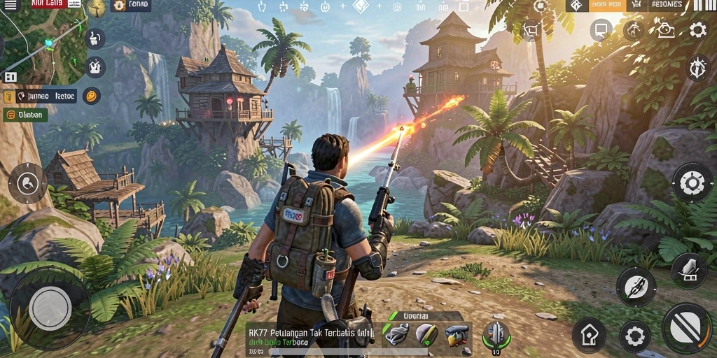 Gameplay Open World RK77 dengan eksplorasi yang mendalam.