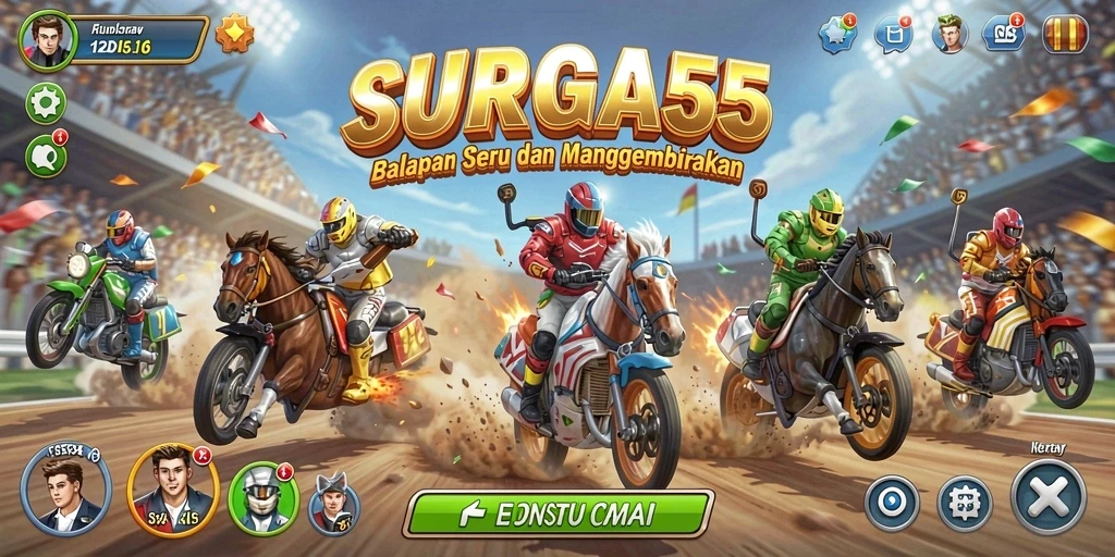 Tampilan gameplay balapan mendebarkan di SURGA55.