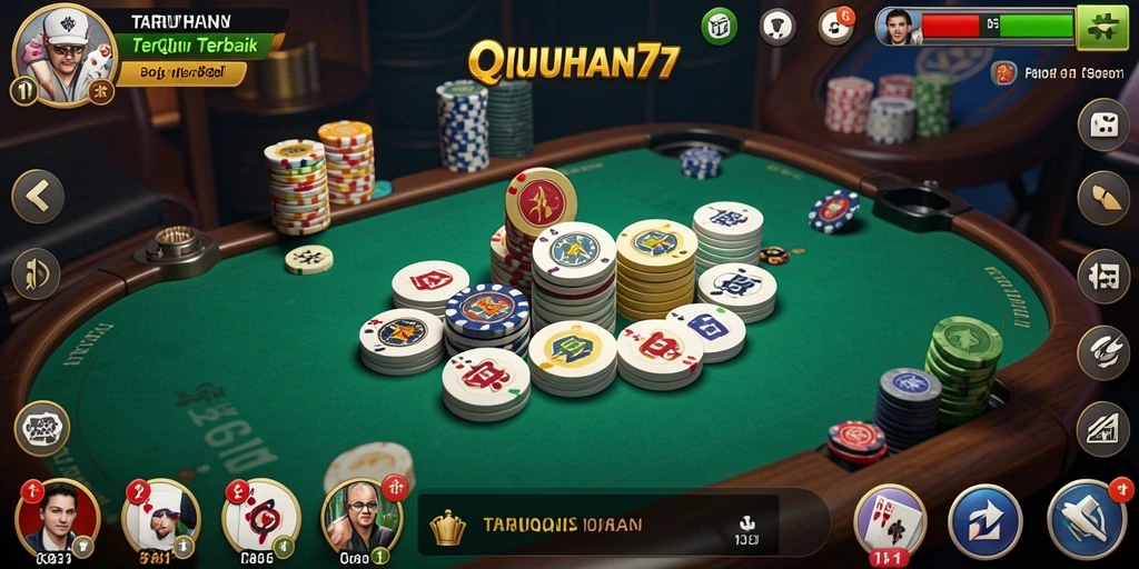 Tampilan gameplay menarik dari TARUHAN77 dengan suasana QiuQiu yang seru.
