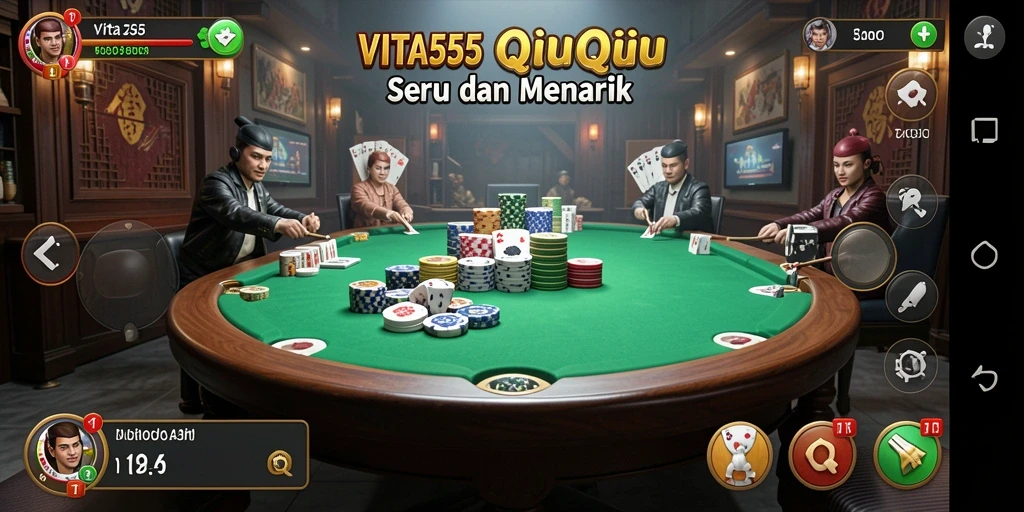 Screenshot dari gameplay seru VITA555 dalam permainan QiuQiu.