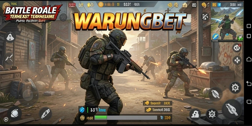 Tampilan gameplay seru dari WARUNGBET di arena Battle Royale.