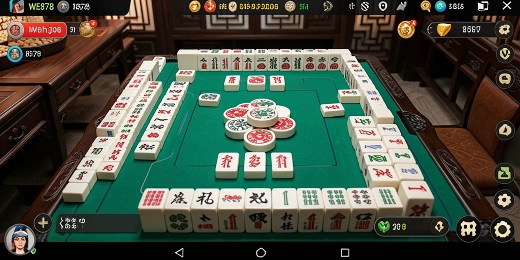 Tampilan gameplay WE878 yang mengasyikkan dan colorful dalam permainan Mahjong.