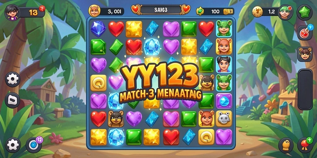 Tangkapan layar gameplay <strong>YY123</strong> yang menampilkan serunya mencocokkan warna.